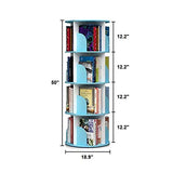 Intexca 4 Tier 360° Rotating Stackable Shelves Bookshelf Organizer