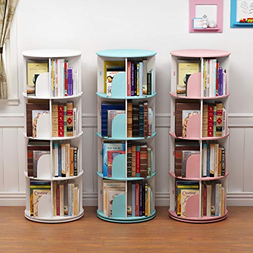 4 high quality Tier Rotating Bookshelf 360 Degrees, Stackable Shelves Bookshelf Organizer,