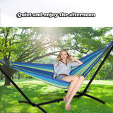 Double Hammock with Space Saving Steel Stand Includes Portable Carrying Bag - Red Color…