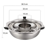 Home Hot Pot Stainless Steel w/  Lifting Drainage Basket Rotating function
