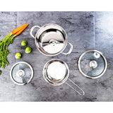 Stainless Steel Pot Combo 2 Pcs w/ 20cm Soup Pot &16cmSauce Pot