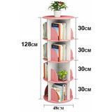 Intexca 4 Tier 360° Rotating Stackable Shelves Bookshelf Organizer