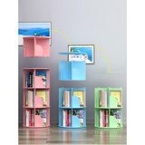 Intexca 4 Tier 360° Rotating Stackable Shelves Bookshelf Organizer